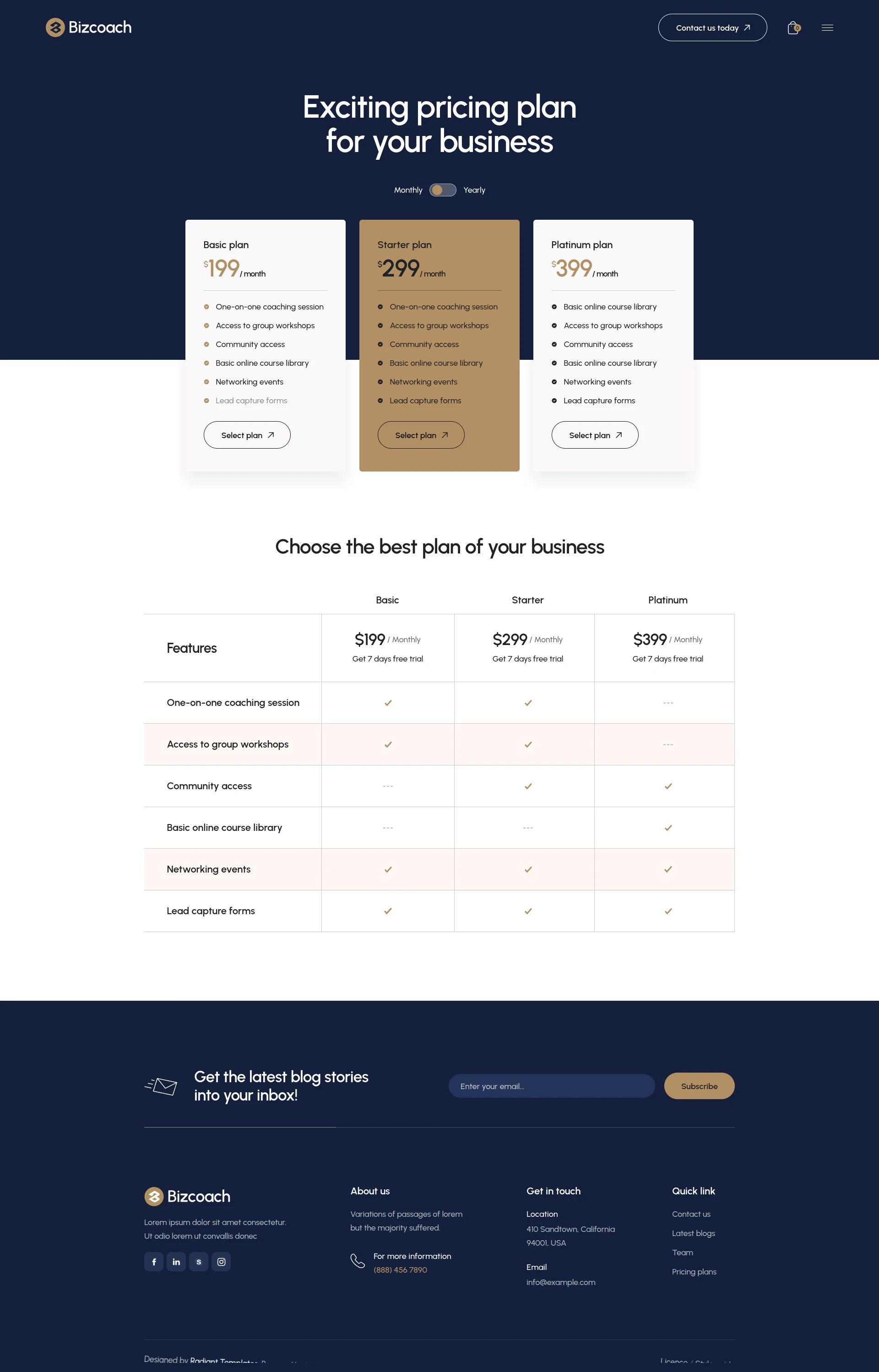 Pricing Page